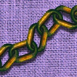 GreenGoldChainonPurpleMesh