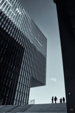 Between buildings