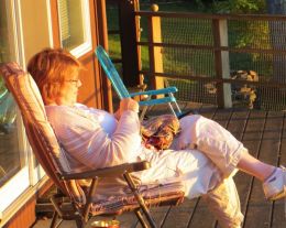 Knitting at sunset