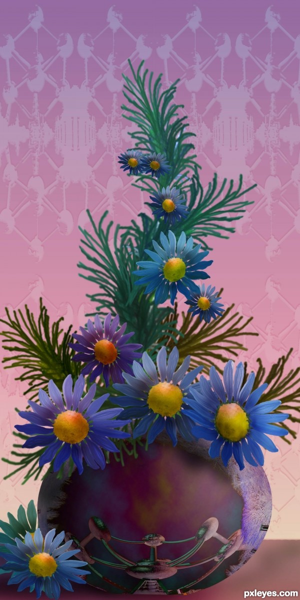 Creation of Blue Daisies: Final Result