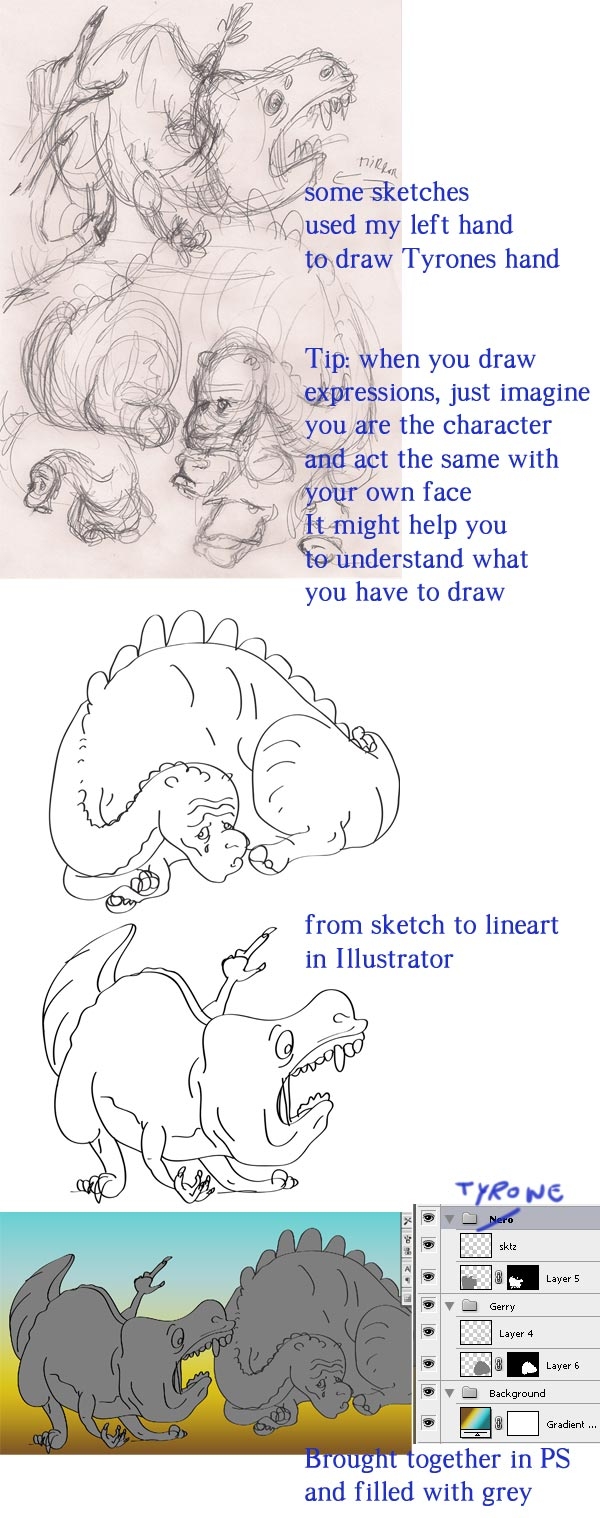 Creation of No, I dont look behind me: Step 1