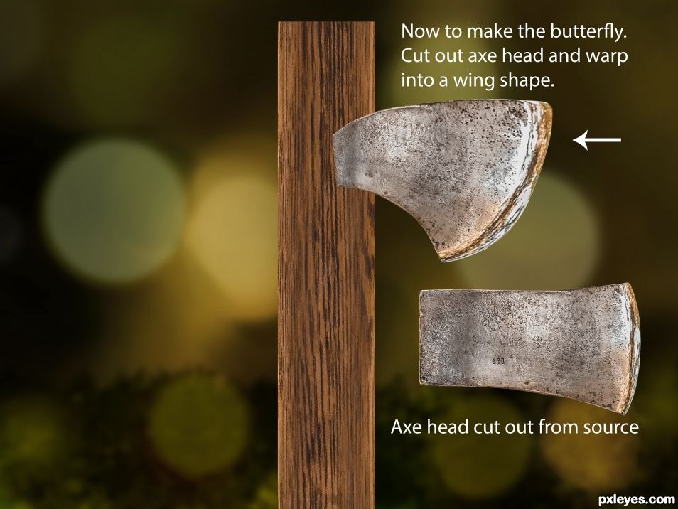 Creation of Butterfly From Axe: Step 21