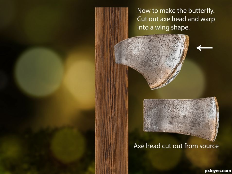 Creation of Butterfly From Axe: Step 21