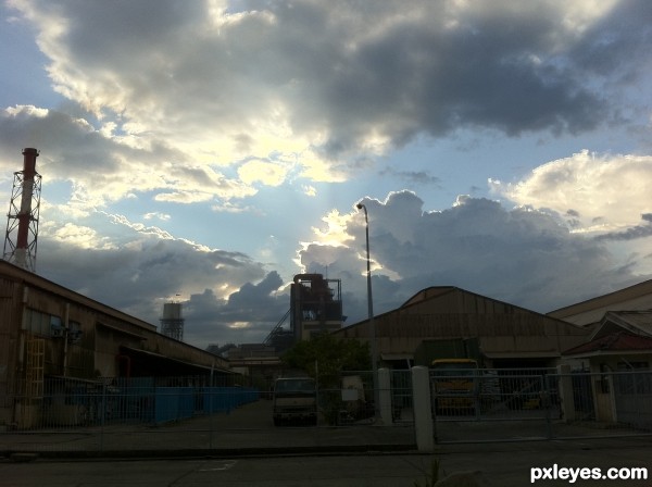 Light behind dark clouds