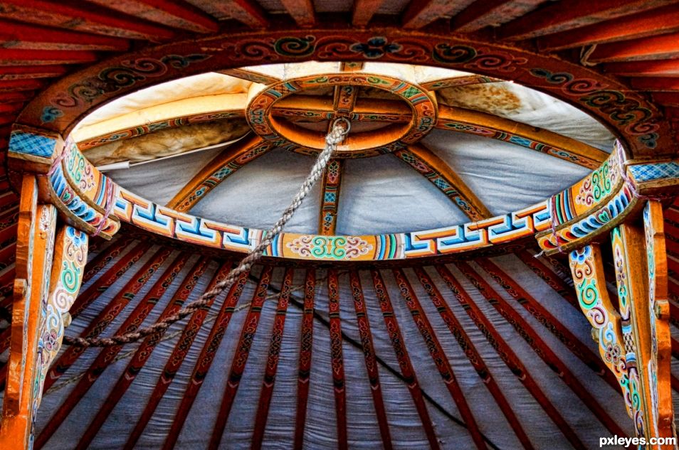 Roof opening of Yurt