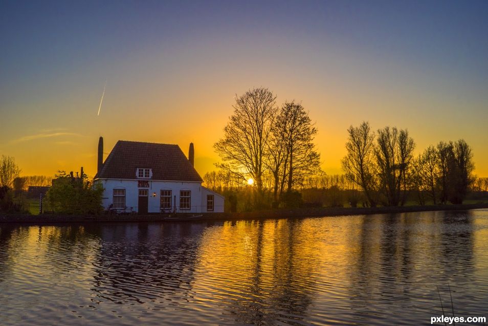 house next to the water