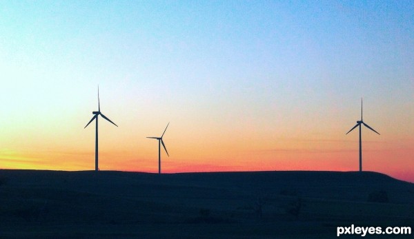 windmills on the prairie