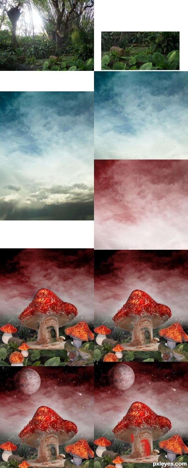 Creation of fantasy mushroom: Step 2