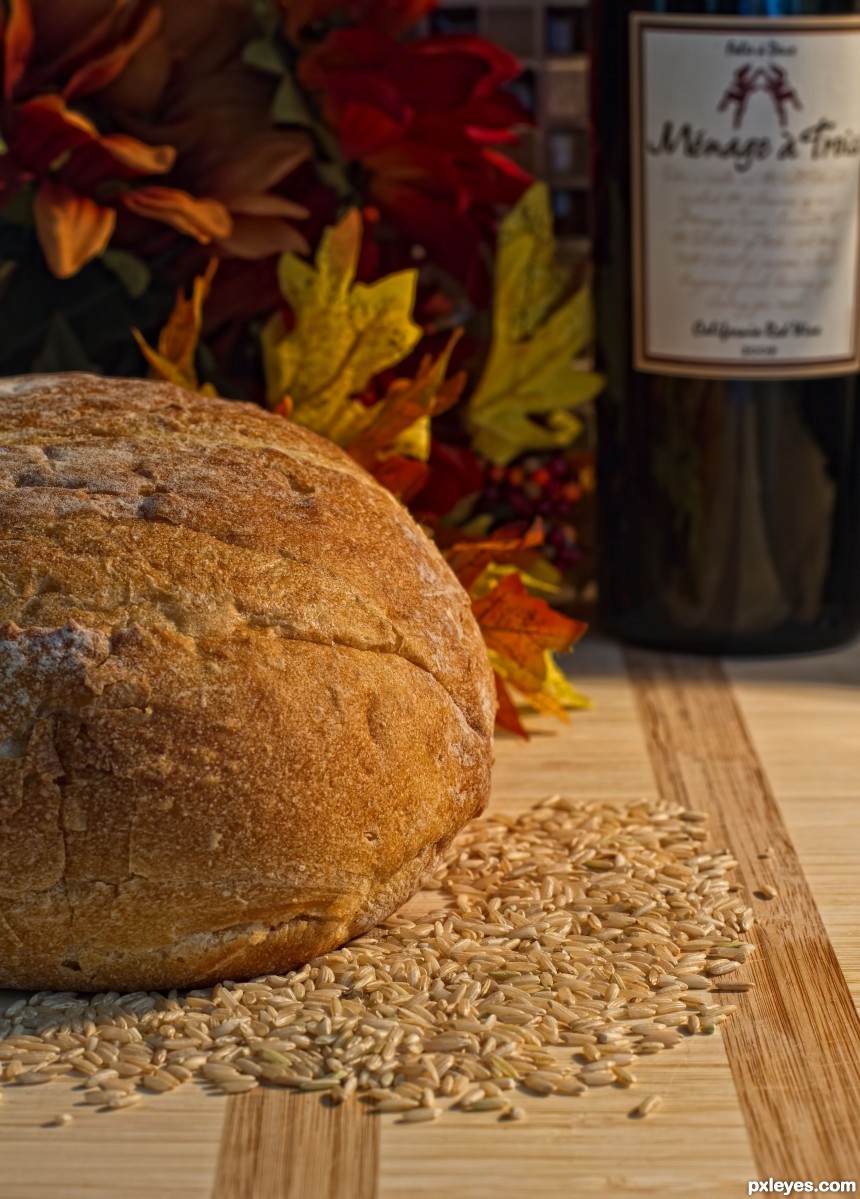 Bread and Wine photoshop picture)