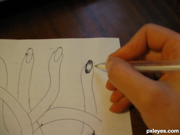 Creation of fingers: Step 5