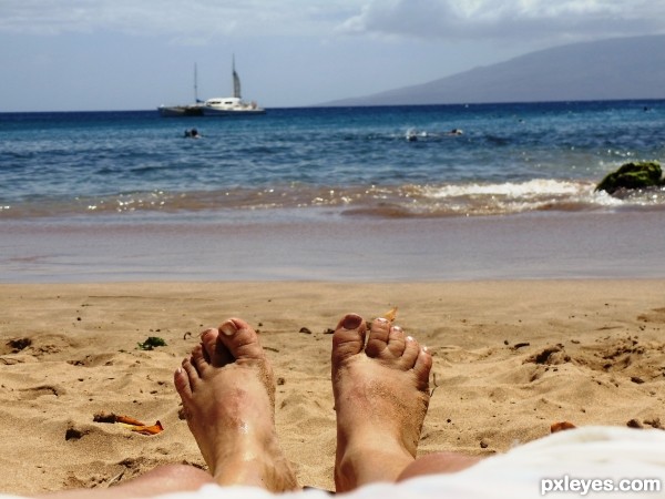 Hawaii beach feet