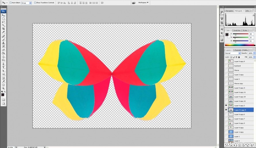 Creation of Butterfly: Step 2