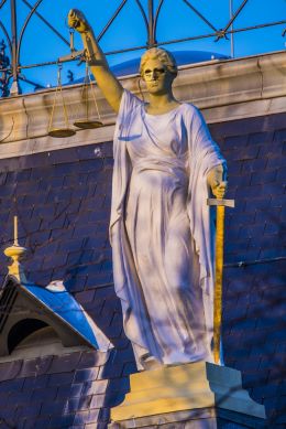 Lady justice blindfolded no more