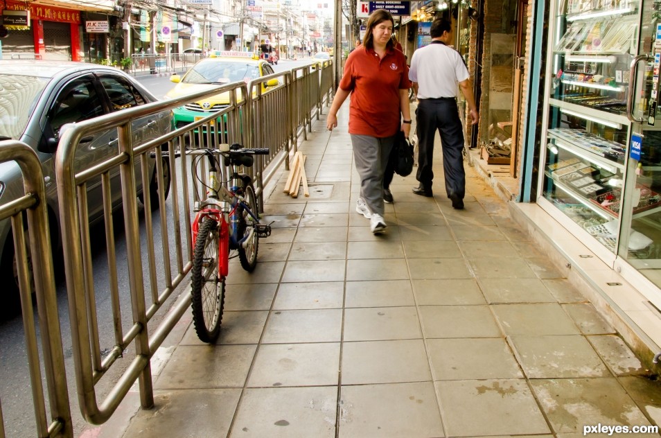 parked at the side walk