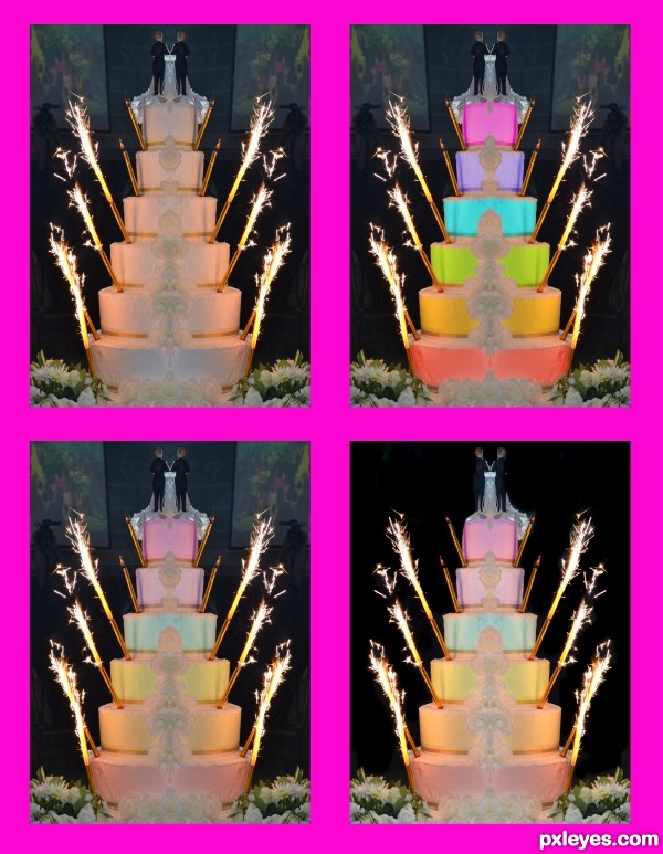 Creation of Rainbow Wedding: Step 1