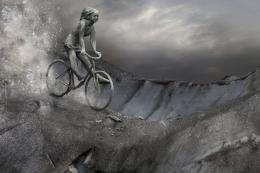 Biking downwards Picture