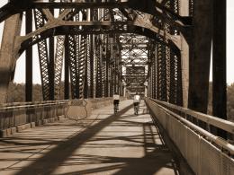 Cyclists on the bridge