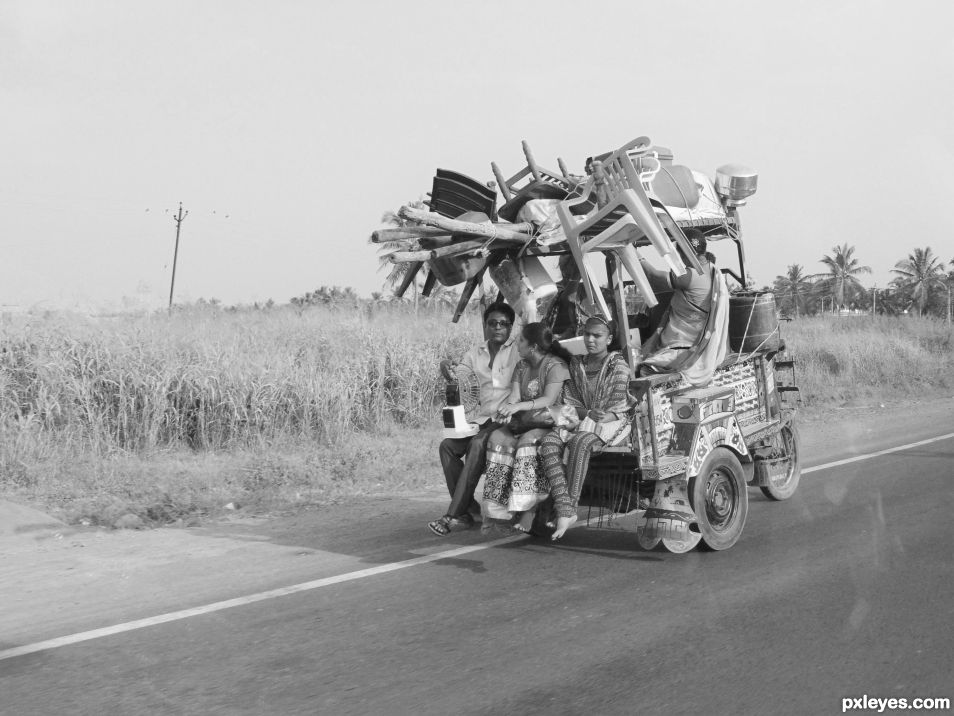 People on road