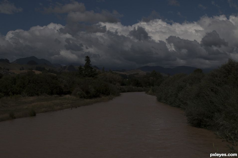 Creation of After very heavy rain: Step 1