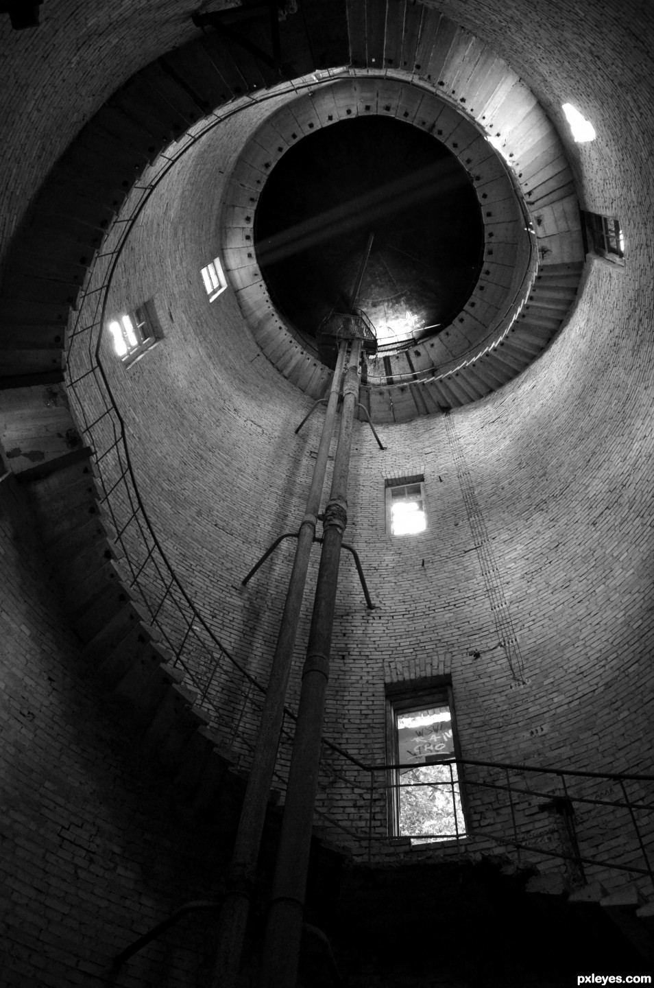 inside the water tower