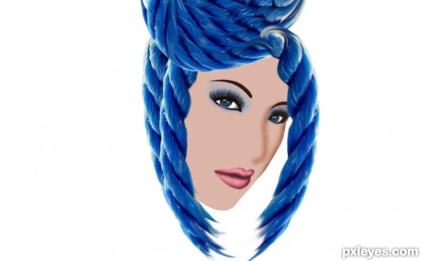Creation of Blue Hair: Step 4