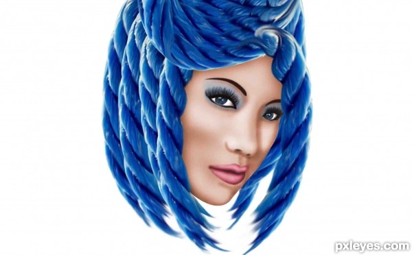 Creation of Blue Hair: Step 6