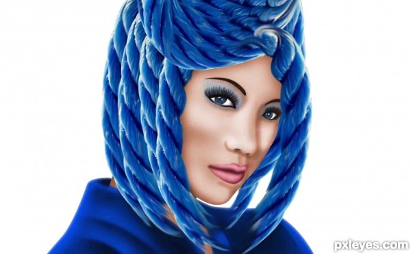 Creation of Blue Hair: Step 7