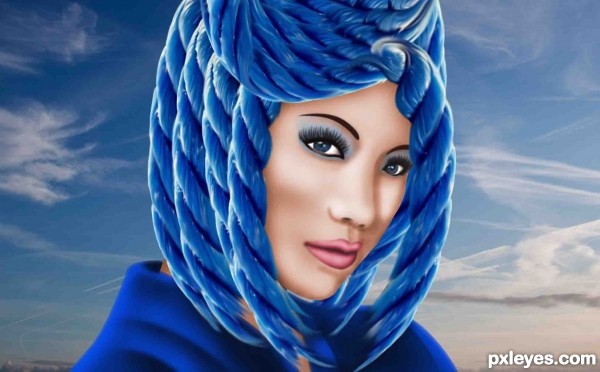 Creation of Blue Hair: Step 8
