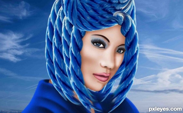 Creation of Blue Hair: Step 9