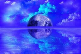 Surreal blue Moon