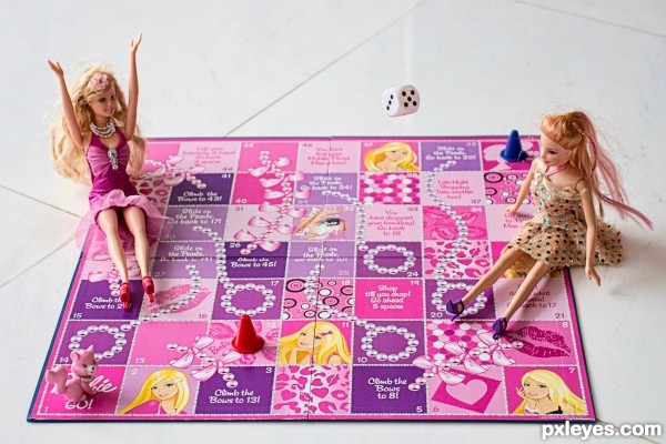 Barbies at play