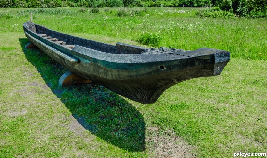 Boat on the grass