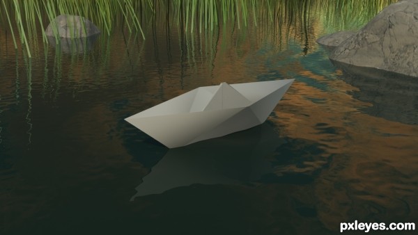 Creation of Paper boat: Step 8