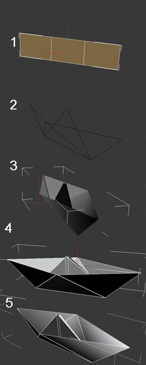 Creation of Paper boat: Step 9