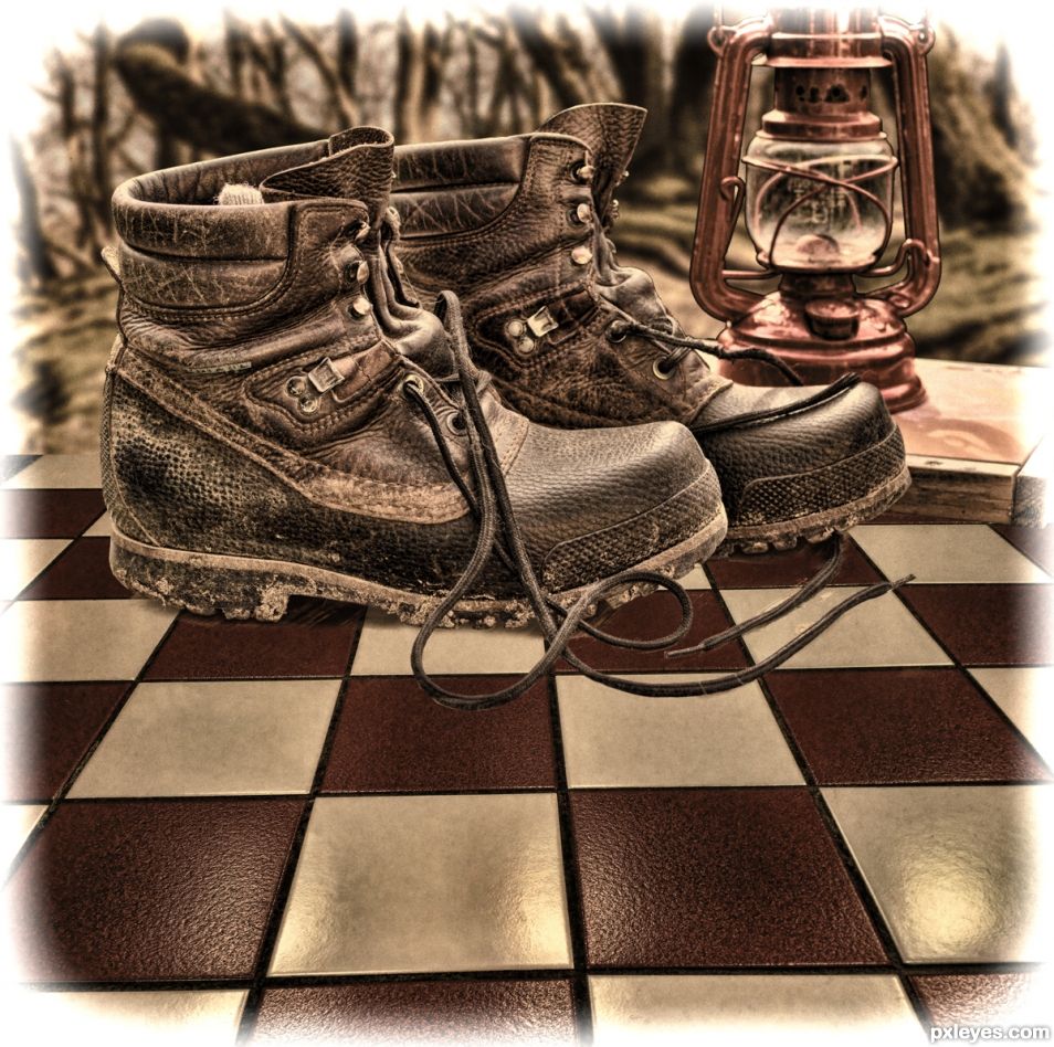 Tiled Forest Boots