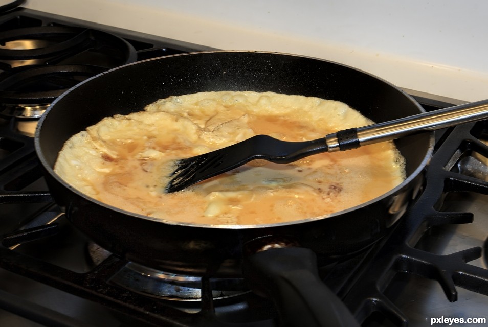 Omelette cooking