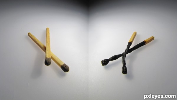 Burned matches