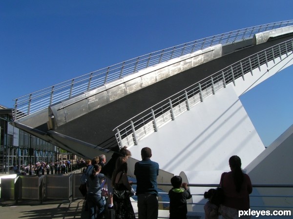 Millennium Bridge being raised