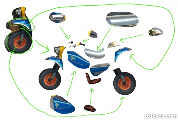 Creation of Taxi Motorcycle: Step 3