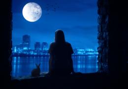 Enjoying moon light