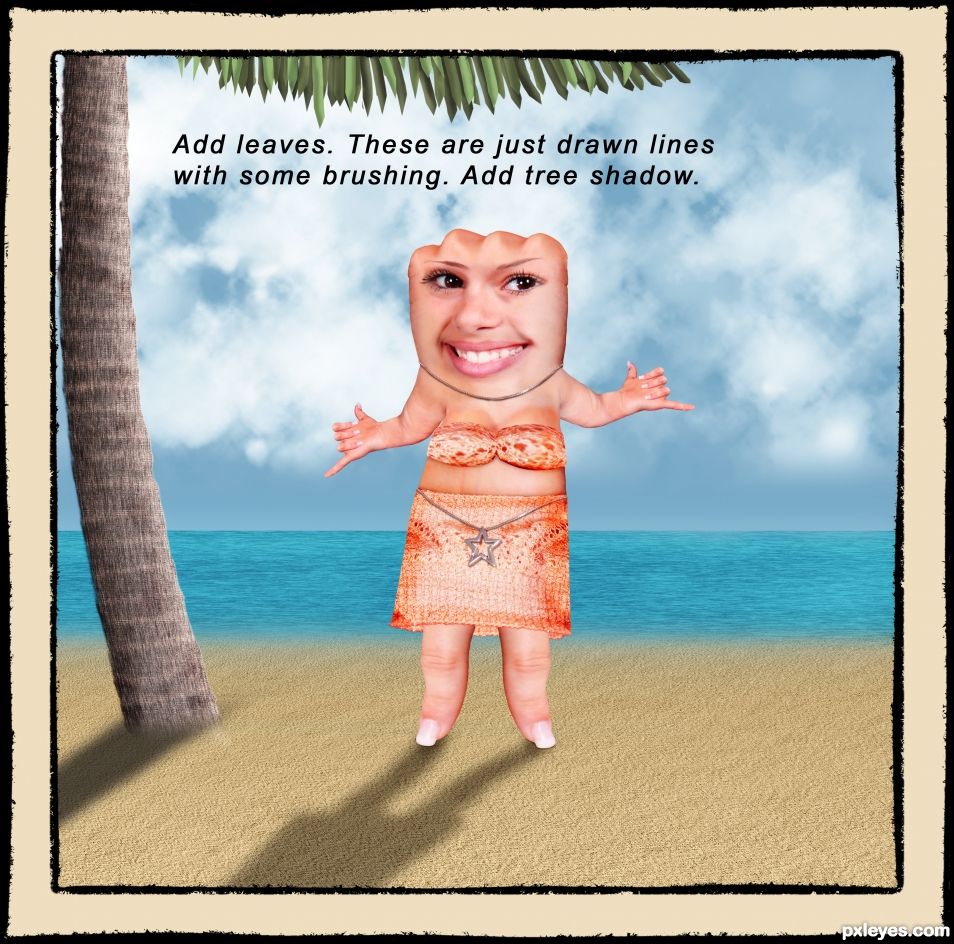 Creation of Mrs. Knucklehead Goes to Hawaii: Step 18