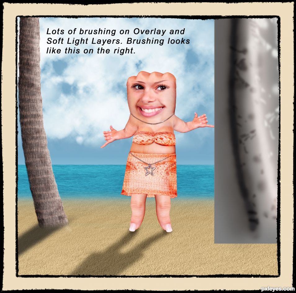 Creation of Mrs. Knucklehead Goes to Hawaii: Step 17
