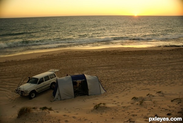 Beach camping