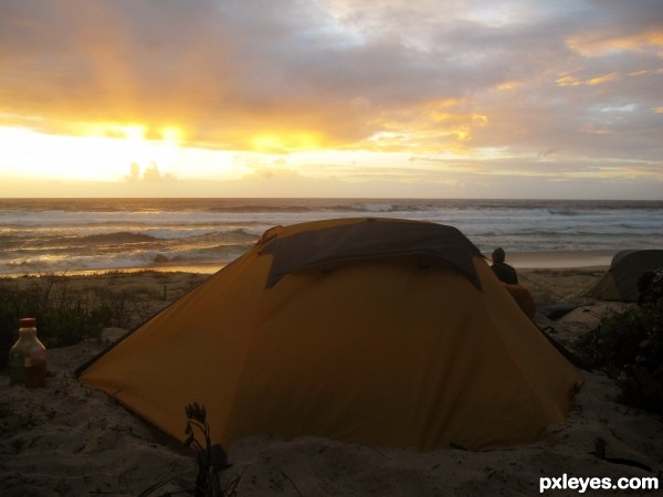 Sunrise on deserted beach