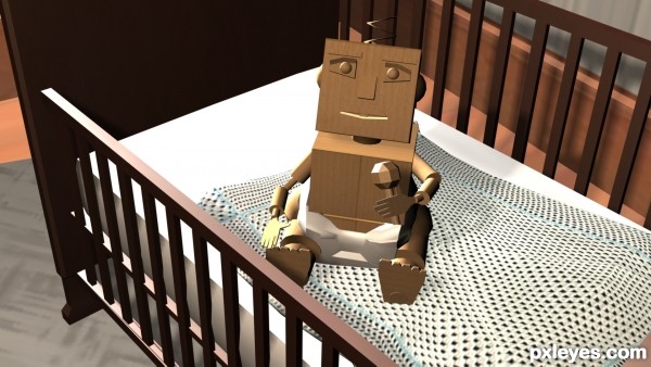 Creation of Cardboard Baby: Step 40