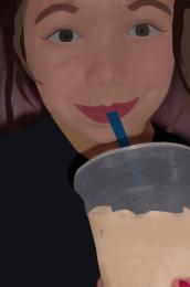 Iced coffee = Happy Teen  Picture