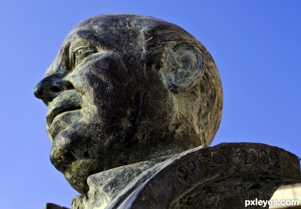 The bust of a late scholar