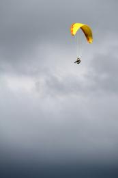 Catching the wind under heavy sky