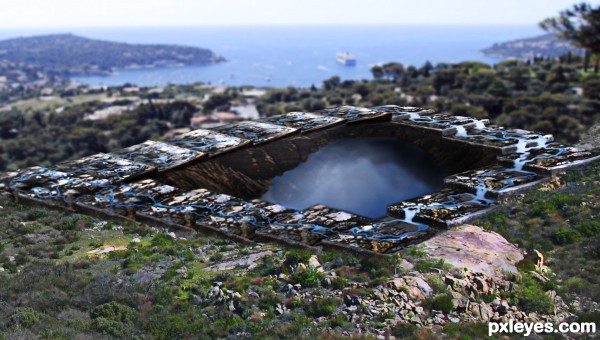 Creation of Waterfall Terraces of Escher's Crater: Final Result