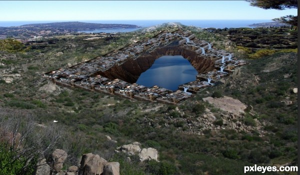 Creation of Waterfall Terraces of Escher's Crater: Step 5